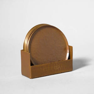 Dessous de verre rond en métal au design moderne, finition argentée, adapté au service du thé, du café et aux tampons décoratifs de table - Product Image 6