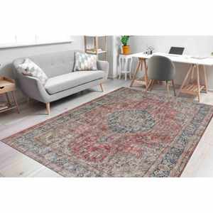 Floral Persian Style <b>Rug</b>: Colorful Thin Turkish <b>Rug</b>,<b>Chenille</b> <b>Rug</b> - Product Image 1
