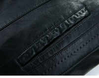 Veste en laine de qualité supérieure Hiver Hommes Col en fourrure de renard Doublure en laine Pardessus en cuir de mouton Veste Chaud-à très bas prix