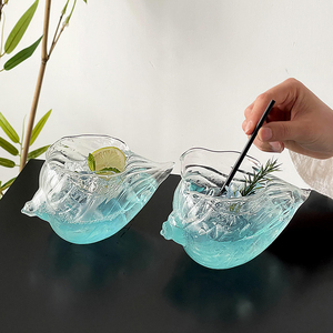 Vente chaude Fantaisie Coquillage Verres À Cocktail Transparent En Forme De Coquille Cocktail Whisky champagne Verre Ensembles pour bar - Product Image 5