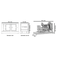 Générateur diesel Baudouin Delta Jen DJ-B-150 150 kVA 120 kW 400 V triphasé à usage industriel, avec capot insonorisé, refroidissement par eau