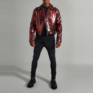 Nouvelle arrivée Veste en cuir pour homme imperméable standard Col montant Style streetwear Prix bas Haute qualité 2025 - Product Image 1