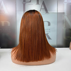 Factory Price 100% Raw Virgin Vietnamese Human Weft Lace <b>Wig</b> Bone Straight Ombre <b>Brown</b> Color Super Double Drawn Hair Extensions - Product Image 6