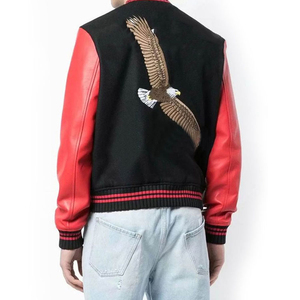 Veste de basket-ball réversible imperméable à l'eau et à l'air pour homme, doublée de tissu fin, avec des patchs brodés en chenille personnalisés - Product Image 2