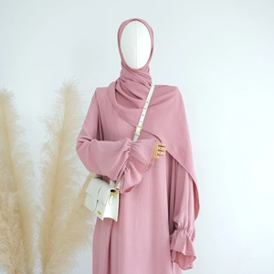 Muslim Clothing Dubai Comfortable All-In-One Women's Solid Color Hooded <b>Bag</b> Dress Milk Silk Dolman Sleeve Clothing - Product Image 6