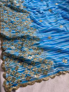 Diseñador Bollywood Soft Georgette Heavy Sequence and Thread Work Saree para Worme Uso casual Disponible para la venta - Product Image 2