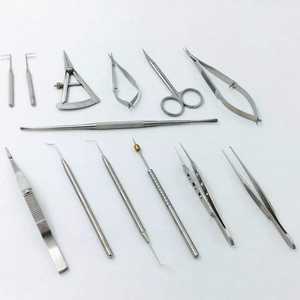 ชุดเครื่องมือผ่าตัดโรคต้อหินสแตนเลสเยอรมันถาดซิลิโคนสองชั้นแบบแมนนวลตาได้รับการรับรอง CE - Product Image 3