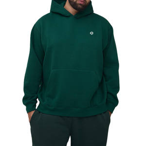 Sudadera con Capucha de Felpa de Algodón de Color Sólido para Hombre, Corte Holgado, con Logotipo Mínimo, para Proveedores de Ropa al por Mayor OEM - Product Image 1