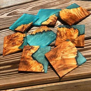 Hot Selling Classic Style Acacia <b>Wood</b> <b>Coaster</b> with Epoxy Resin for Beverage Cups Beer Coffee Tea Resin Free <b>Coasters</b> - Product Image 5