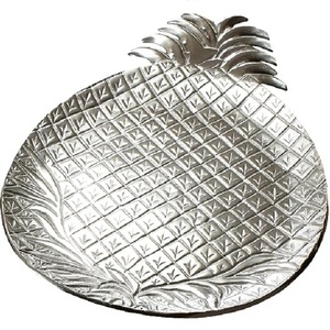 Venta caliente de alta calidad estándar Metal forma de piña plato para servir alimentos fiestas interiores mesa de comedor bandeja decorativa o hogar - Product Image 4