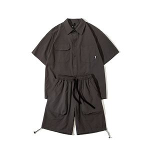 ชุดเสื้อกางเกงวิ่งขาสั้นสำหรับผู้ชายชุดวอร์มระบายได้คุณภาพสูงสำหรับฤดูร้อนงานตามสั่ง - Product Image 1