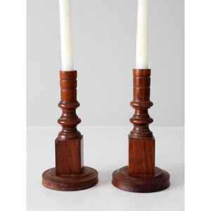 Bougeoir en bois indien fait à la main bougeoir en bois fabriqué à la main pour la décoration intérieure et la cuisine décorer la déco de couleur ivoire - Product Image 2