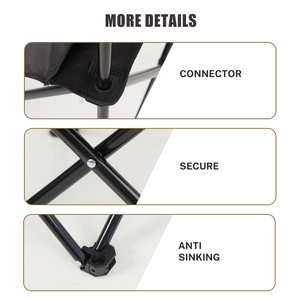 Ghế xếp dã ngoại HOMFUL, ghế bãi biển bằng kim loại, ghế cắm trại có giá để cốc - Product Image 5