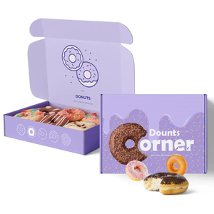 Cajas de Donuts para Panaderías al por Mayor <span class=keywords><strong>a</strong></span> Bajo Precio con Logotipo, Económicas, Aceptan Tamaño Personalizado, Cajas de Papel Cuadradas - Product Image 1