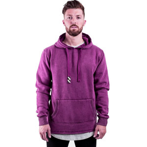 High Quality Solid Winter <b>Red</b> Sun Faded Acid Stone Washed Distressed <b>Men's</b> Casual Breathable Eco-friendly Fleece Pullover <b>Hoodie</b> - Product Image 5