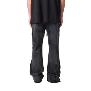 Pantalones Acampanados Personalizados de Alta Calidad, Pantalones Deportivos, Estilo Pantalón de Hombre, Pantalones con Parches Apilados y Cremallera con Estampado Puff - Product Image 4
