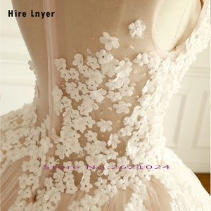 Robes <span class=keywords><strong>de</strong></span> <span class=keywords><strong>mariée</strong></span> Aster sur mesure, col en V, fleurs en perles, <span class=keywords><strong>robe</strong></span> <span class=keywords><strong>de</strong></span> bal avec <span class=keywords><strong>jupon</strong></span> - Product Image 6