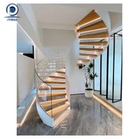 Kompakte Treppe mit Geländer Rutsch feste Glass tufen für schmale Innenräume Kleine Treppen Wendeltreppen