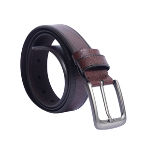 หนังวัวสีน้ำตาลเข้ม คุณภาพพรีเมียม ทนทาน โลโก้สั่งทำได้ หัวเข็มขัดโลหะผสมทำมือ ทรงสี่เหลี่ยม วินเทจ ลำลอง มีทุกสี - Product Image 1