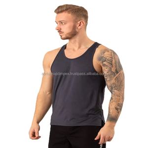 เสื้อกล้ามผ้าฝ้ายระบายอากาศแห้งเร็วเป็นมิตรต่อสิ่งแวดล้อมสำหรับผู้ชายเสื้อกล้ามออกกำลังกายเล่นฟิตเนสลำลองวิ่งออกกำลังกายโลโก้ตามสั่ง100% - Product Image 2