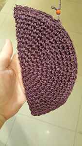 Colorful Bohemian Vintage Straw Handmade Beach <b>Bag</b> Women Crochet Fan Shaped Purse Summer <b>Raffia</b> Clutch Customized Dark Purple - Product Image 3
