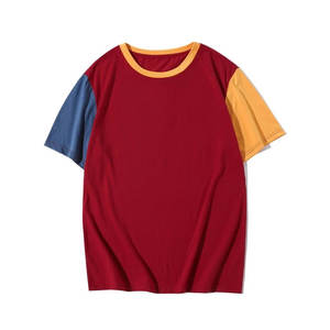 T-shirts personnalisables en coton 100% pour hommes T-shirts à blocs de couleurs de haute qualité avec impression numérique de logo personnalisé - Product Image 4