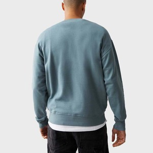 Nouveaux hommes surdimensionné 100% coton sweat lourd polaire imprimé motif goutte épaule col rond respirant sweat à capuche décontracté - Product Image 2