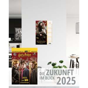 Calendario de Pared de Papel con Diseño de Harry Potter 2025, Calendario Impreso para Exhibición en Mesa de Oficina con Reloj para Promoción de Tiempo - Product Image 1