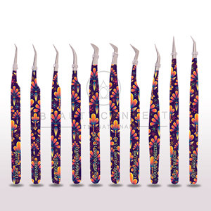 Pinzas de extensión de pestañas multifuncionales profesionales, punta de fibra texturizada de Plasma negro superventas, hecha de Metal de acero - Product Image 3