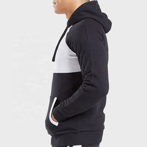 Pull à capuche bicolore à manches longues pour homme, vêtement décontracté, personnalisé, coupe athlétique, kangourou, bordures contrastantes, poches - Product Image 2