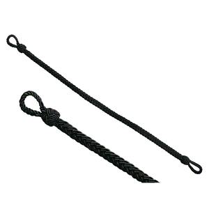 Cordon de casquette tressé noir en gros, fournisseur de cordons de casquette uniformes, cordon de casquette torsadé en or, or marine, double sangle réglable - Product Image 1