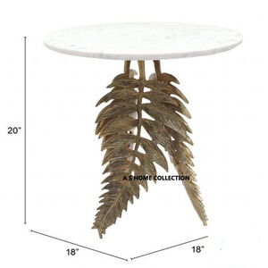 Aluminium Métal Marbre Top Aile Design Finition Dorée Table d'Appoint Hôtel Maison Restaurants Meubles de Salon - Product Image 1