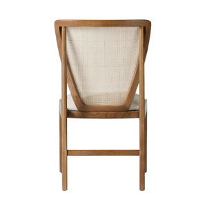 Chaise de salle à manger élégante, écologique et durable en teck avec siège rembourré et dossier effilé - Product Image 6