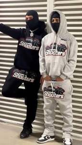 ชุดวอร์มลำลองสำหรับผู้ชาย2025กางเกงวอร์มผ้าฝ้าย100% ระบายอากาศมีฮู้ดเอวยางยืดพิมพ์ลาย - Product Image 5