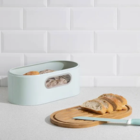 Boîte à pain en métal de qualité supérieure de haute qualité Récipient alimentaire à haute demande Nouvelle arrivée avec couvercle en bois Meilleure vente au prix de gros