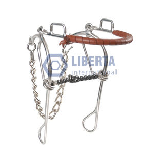 Personalizable Veterinario Combinación Hackamore Bit Iron Twisted Wire Snaffle Boca SS Shanks Horse Bit Producto Ecuestre - Product Image 6