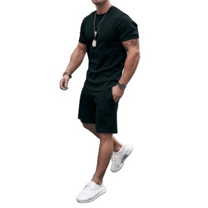Ensemble t-shirt et short blanc surdimensionné de haute qualité, personnalisable avec logo, pour homme, 2 pièces, été - Product Image 3