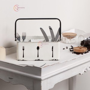 Elegant Designer Galvanized Cuttlery Holder Tabletop Decorative Metal <b>Caddy</b> Utensil Holder Premium Quality For Restaurant Hotel - Product Image 3