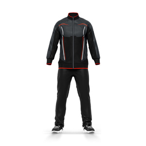 Trajes de chándal de alta calidad con logotipo personalizado, pantalones de chándal acampanados de algodón en blanco y conjunto de Sudadera con capucha y cremallera completa, chándal para hombres - Product Image 4