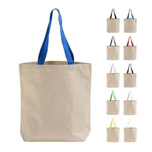 Bolsas de Lona 100% Algodón TG244 Duraderas Reutilizables Ecológicas para Playa con Asas de Colores para Publicidad Diaria y Serigrafía - Product Image 1