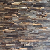 Paneles Acústicos de Madera de Teca Reciclada de Indonesia para Apartamentos, Diseño Geométrico Minimalista, Erosión Natural, Fácil Instalación