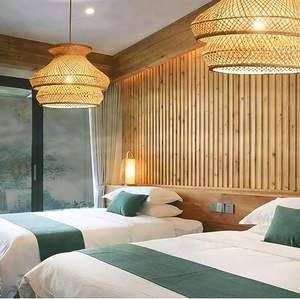 MEILLEURE VENTE Abat-jour en bambou naturel tissé à la main traditionnel Vente en gros Abat-jour de jardin Boho Décoration intérieure - Product Image 4