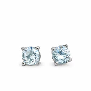 MEILLEURES BOUCLES D'OREILLES POUR FEMMES Boucle d'oreille solitaire unique en argent sterling 925 |   Diamant rond de type CZ |   Design minimaliste - Product Image 1