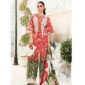 Noir Fleur Pelouse Imprimer Robe D'été Coton Salwar Kameez Traditionnel Inde Pakistanais Événement Tenue En Viscose WS INTERNATIONAL - Product Image 3