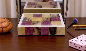 Handmade Multicolor Checkered Bone Inlay Resin Jewelry <b>Box</b> Decorative <b>Keepsake</b> Organizer for Storage Artisan Gift <b>Box</b> - Product Image 2