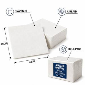 Serviettes en papier Airlaid effet lin jetables 40x40cm en gros pour mariage, restaurant, hôtel, banquet - Product Image 5