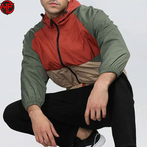 Chaqueta Cortavientos Ligera de Venta Caliente para Hombre/Mujer, Material Impermeable, Capucha con Cremallera, Talla Grande, Diseño de Bloques de Color, Resistente al Viento - Product Image 4