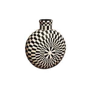 Pot de vase à fleurs en incrustation d'os personnalisé abordable noir blanc table décorative pour la maison au meilleur prix de gros - Product Image 1