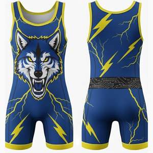 Nuevo Singlet de Lucha Libre Unisex de Alta Calidad en Spandex, Personalizable, Color Sólido, Talla Grande, Impermeable, Transpirable, Sin Tirantes, con Cierre de Broche - Product Image 1