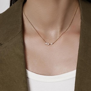 Elegante Collar Trio de Diamantes con Corte Pera y Marquesa de 0.42 Ct D-F VVS1-VS2, Diamantes Cultivados en Laboratorio en Oro Amarillo de 18K para Fiesta de Compromiso - Product Image 3